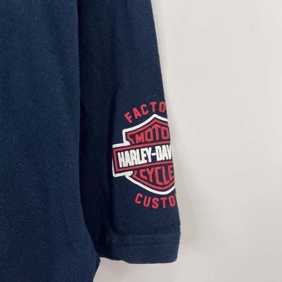 Harley Davidson Shirt Mens 3XL Double Sided Navy Flames Ohio Short Sleeve Tee - Picture 5 of 13
